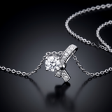 0.696 CT Round Moissanite Pendant in 9K Gold/925 Silver |WOKE