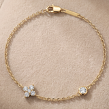 0.31 CT charms bracelet in 9K Gold/925 Silver |WOKE