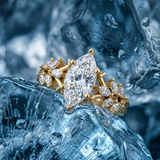 2.2 CT Marquise Cut Lab Grown Diamond Ring in 9K Gold/14K Gold |WOKE