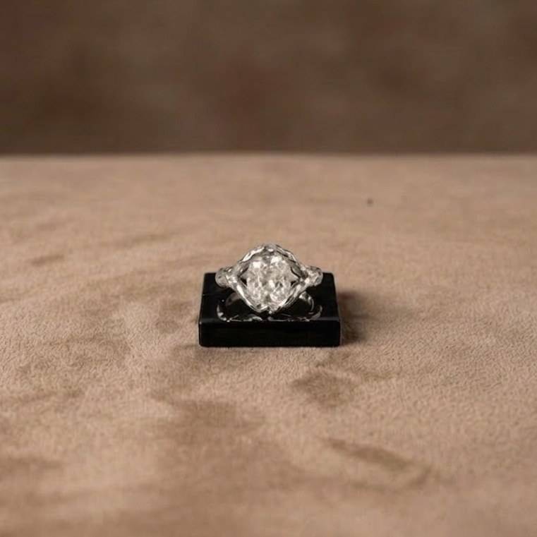 3 CT Old Mine Cushion Cut Ring in 9K Gold/925 Silver |WOKE