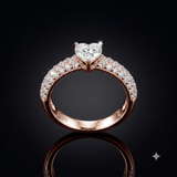 1.4 CT Heart Cut Moissanite Ring in 9K Gold/925 Silver |WOKE