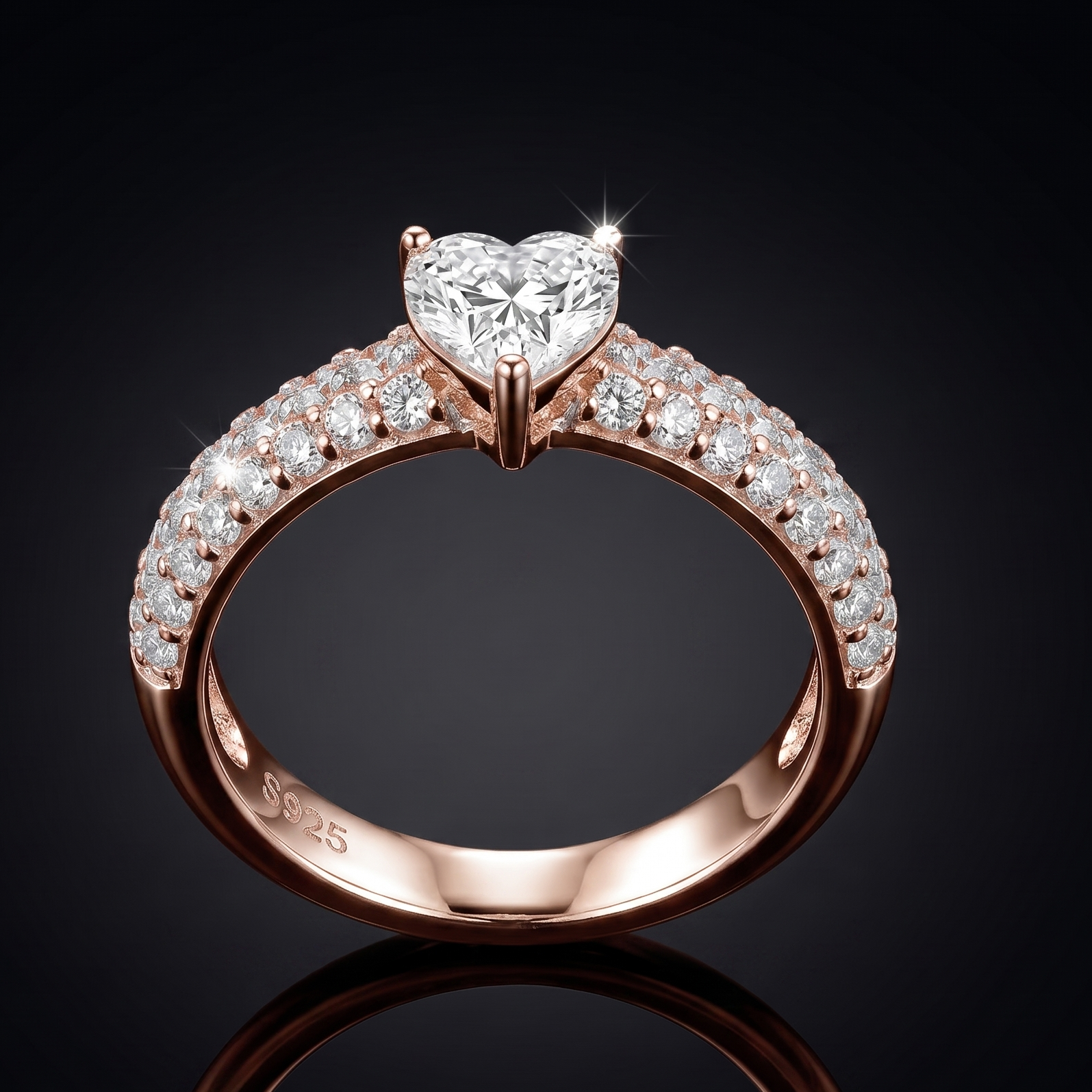 1.4 CT Heart Cut Moissanite Ring in 9K Gold/925 Silver |WOKE