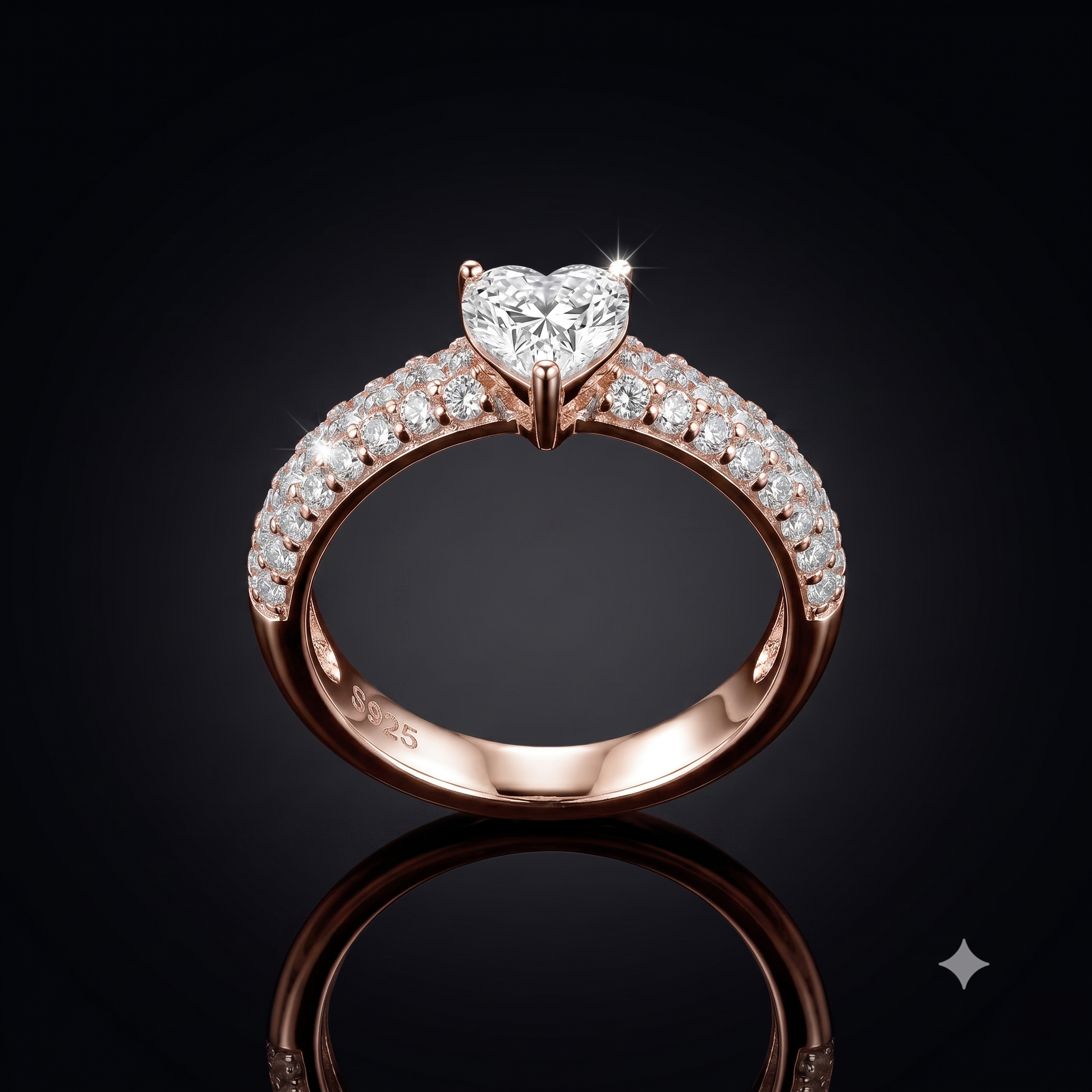 1.4 CT Heart Cut Moissanite Ring in 9K Gold/925 Silver |WOKE