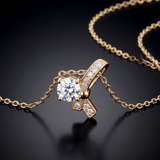 0.696 CT Round Moissanite Pendant in 9K Gold/925 Silver |WOKE