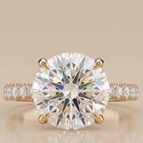 2 CT Portugese Cut Moissanite Ring in 9K Gold/925 Silver |WOKE