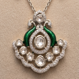 Peacock Polki fusion necklace