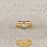 1 CT Princess Cut Lab Grown Diamond Ring in 9K/14K Gold
