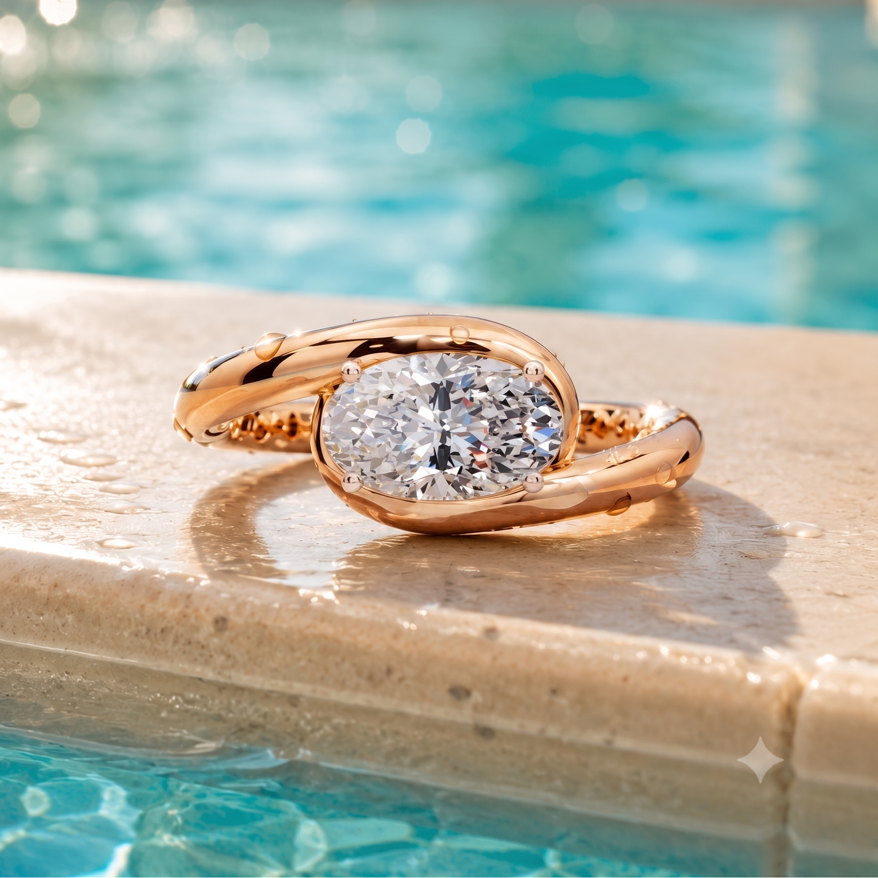 1 CT Oval Lab Grown Diamond Ring in 9K/14K Gold |WOKE