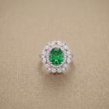 Lab Grown Emerald & Moissanite Ring in 9K Gold/925 Silver |WOKE