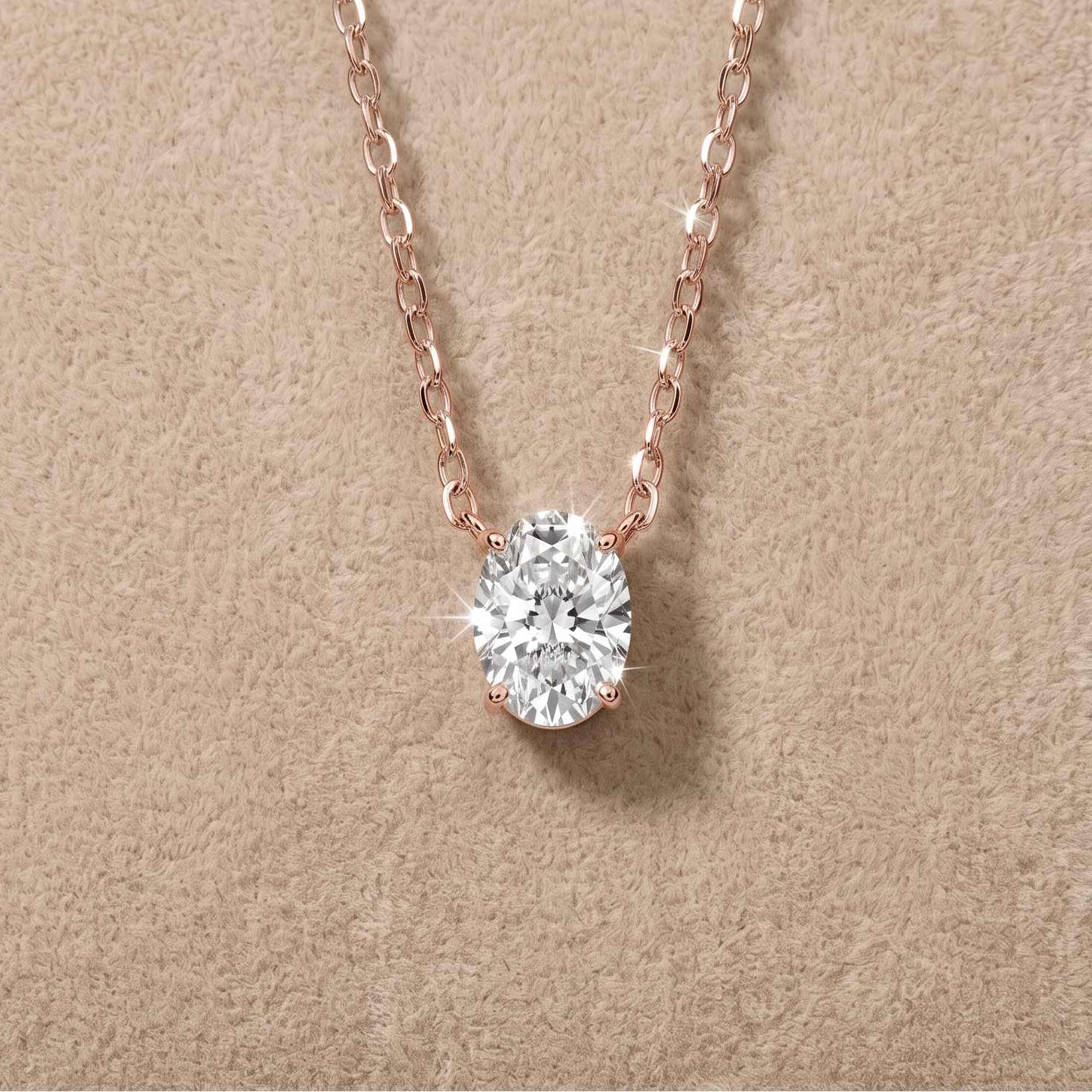 1 CT Oval Moissanite Pendant in 9K Gold/925 Silver |WOKE
