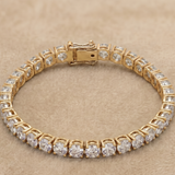5 MM Portugese Cut Moissanite Bracelet in 9K Gold/925 Silver |WOKE