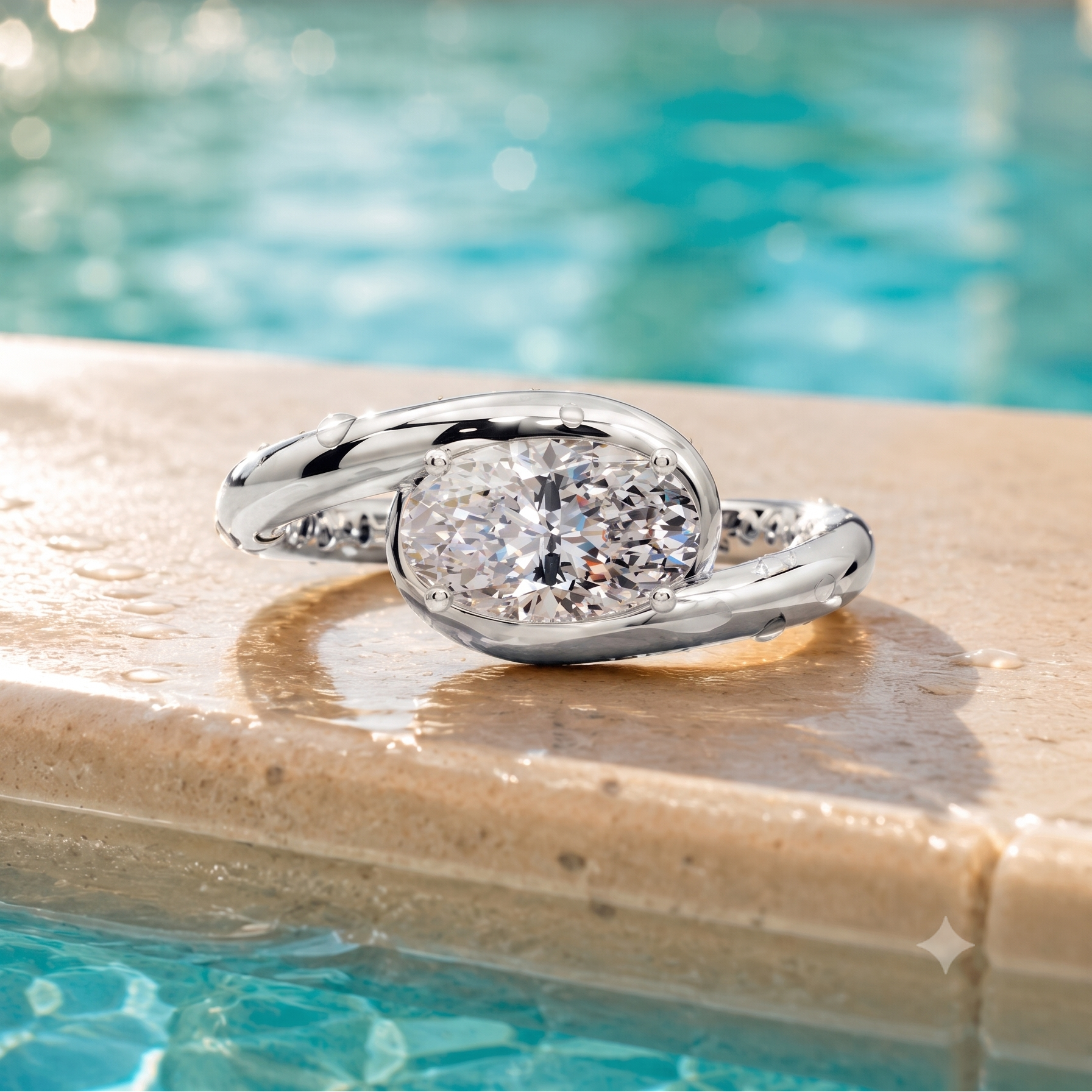 1 CT Oval Lab Grown Diamond Ring in 9K/14K Gold |WOKE