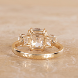 3 CT Cushion Cut Tri Moissanite Ring in 9K Gold/925 Silver |WOKE