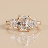 3 CT Cushion Cut Tri Moissanite Ring in 9K Gold/925 Silver |WOKE