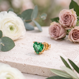 3 CT Green Sapphire Studs in 9K Gold/925 Silver |WOKE