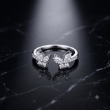 0.835 CT Round & Marquise Moissanite Ring in 9K Gold/925 Silver |WOKE