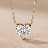 2 CT Heart Moissanite Pendant in 9K Gold/925 Silver |WOKE