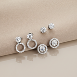 3 in 1 Moissanite Studs in 9K Gold/925 Silver