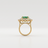 Lab Grown Emerald & Moissanite Ring in 9K Gold/925 Silver |WOKE