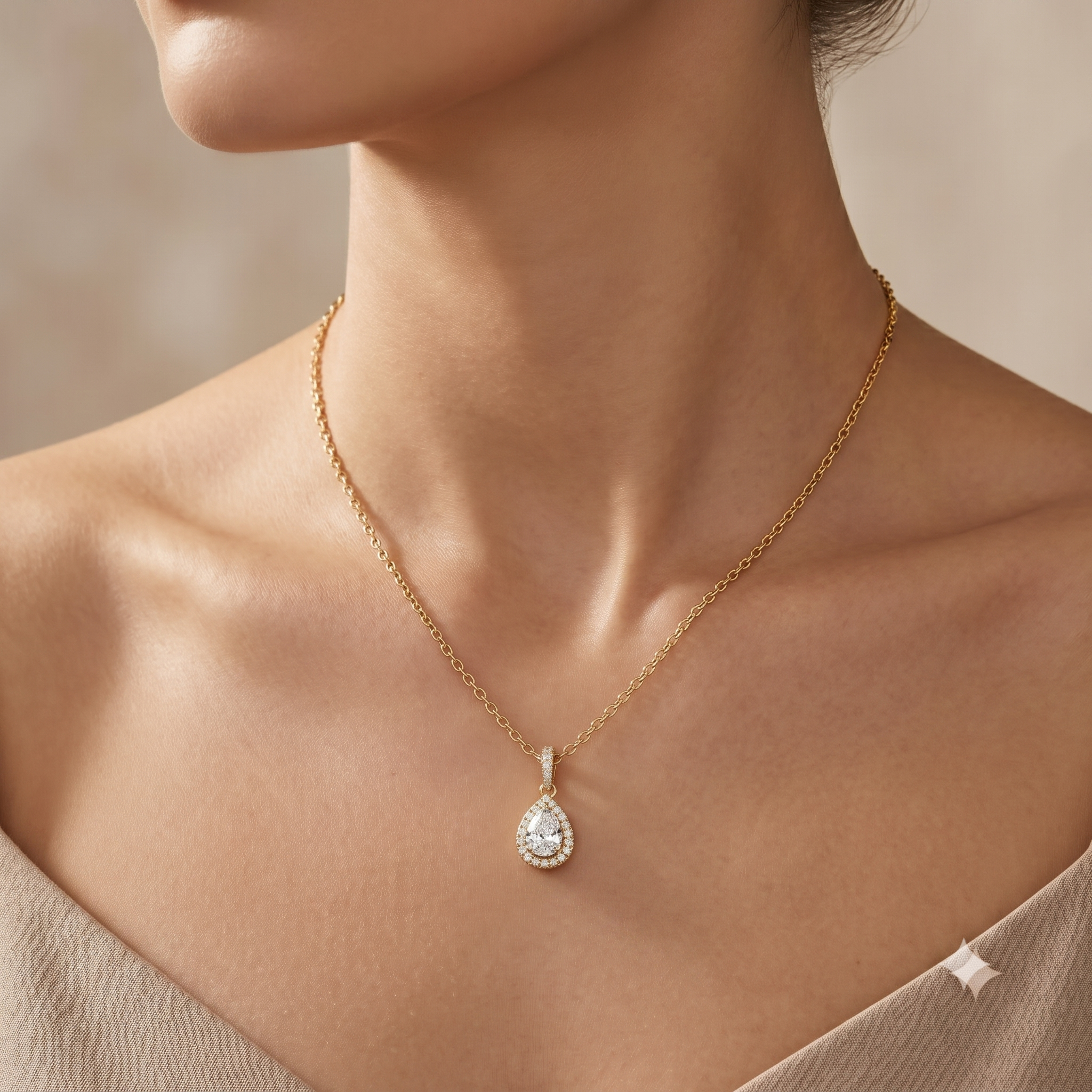1 CT Pear Moissanite in 9K Gold/925 Silver |WOKE