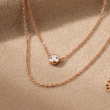 1 CT Round Moissanite Pendant in 9K Gold/925 Silver |WOKE