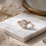 3 CT Old Mine Oval Cut Moissanite Ring in 9K Gold/925 Silver |WOKE
