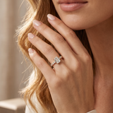 3 CT Radiant Cut Moissanite Ring in 9K Gold/925 Silver |WOKE