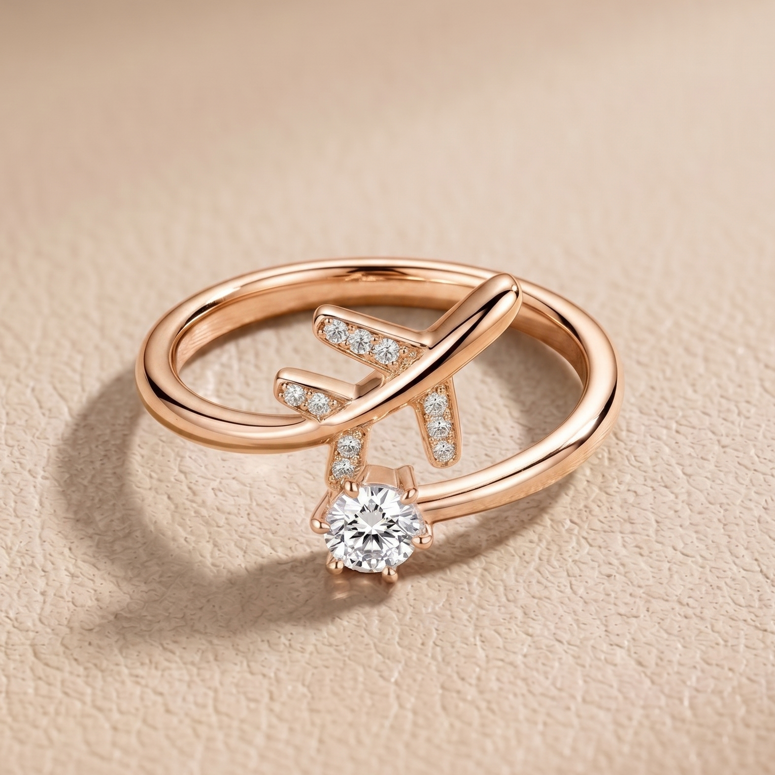 0.13 CT Round Moissanite Ring in 9K Gold/925 Silver |WOKE