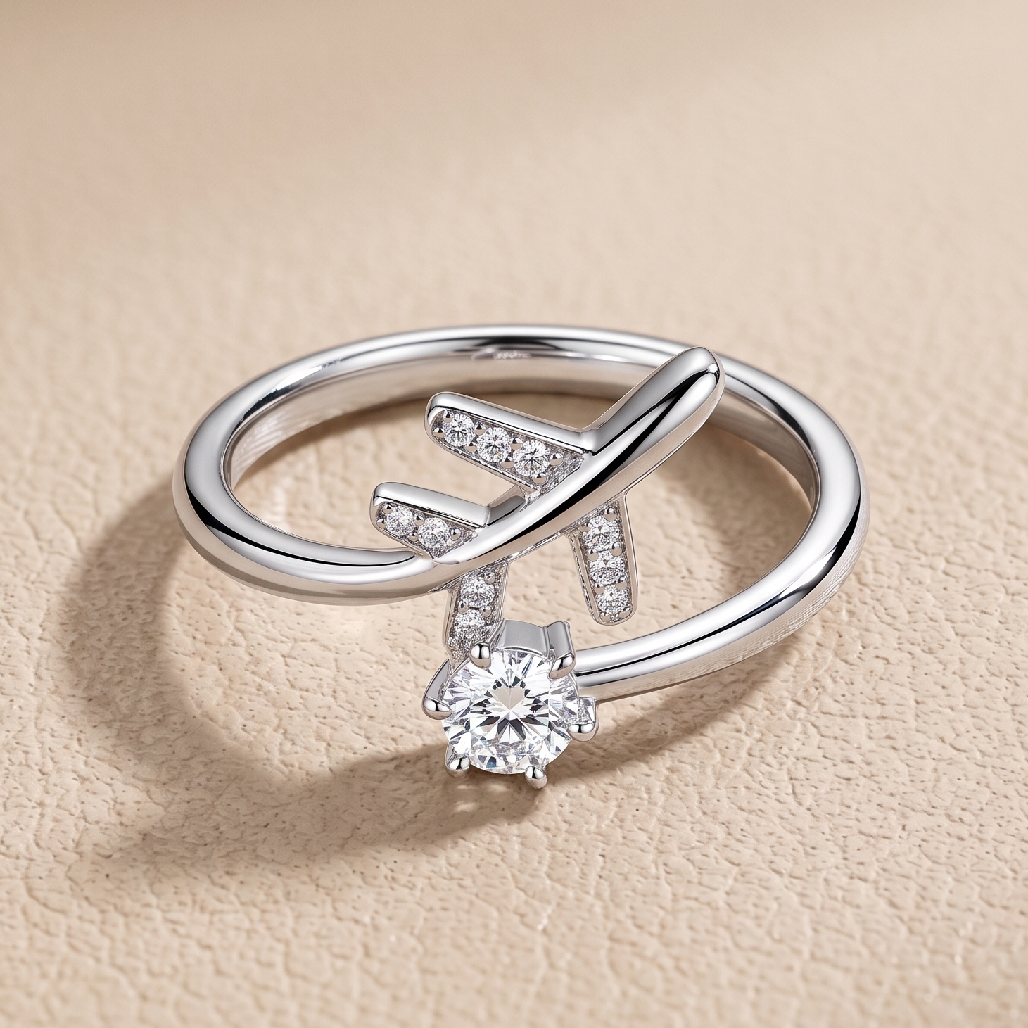0.13 CT Round Moissanite Ring in 9K Gold/925 Silver |WOKE