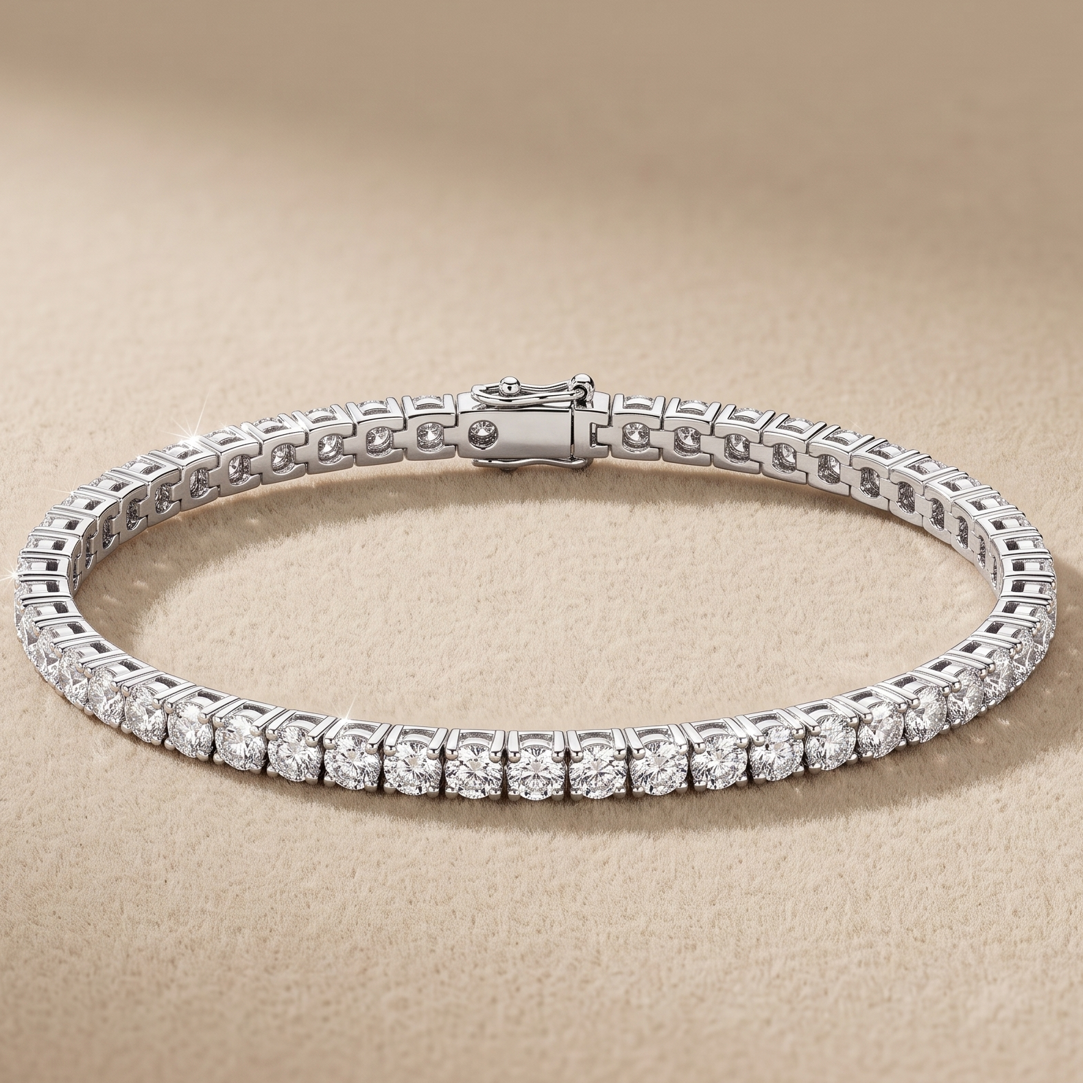 5 CT Round Moissanite  Bracelet in 9K Gold/925 Silver |WOKE