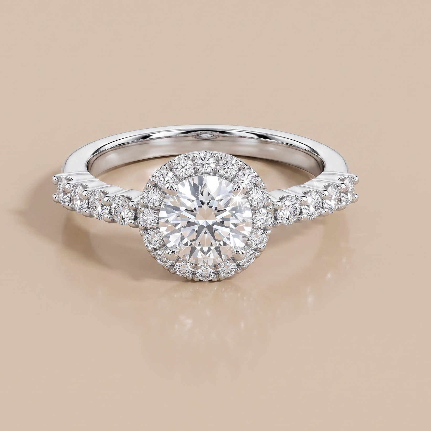 1.36 CT Ring Round Moissanite Ring in 9K Gold/925 Silver |WOKE