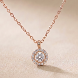 3 CT Round Moissanite Pendant in 9K Gold/925 Silver |WOKE