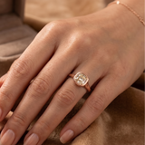3 CT old mine cut Cushion Ring Bezel Set Ring in 9K Gold/925 Silver |WOKE