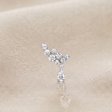 2 CT Round and Pear Earrings in 925 Silver/9K Gold