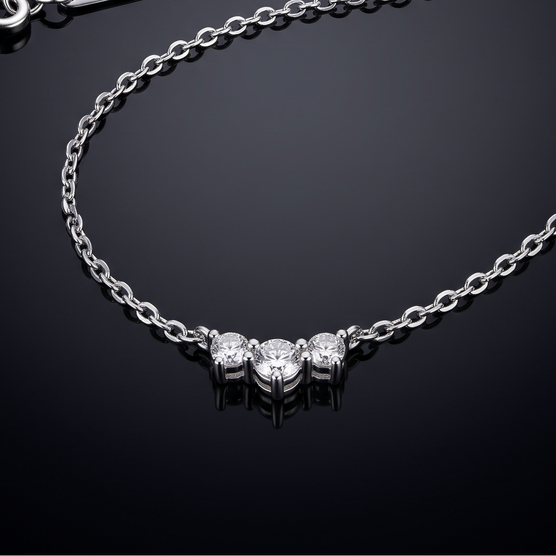 0.22 CT Round Moissanite Pendant in 9K Gold/925 Silver |WOKE