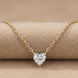 0.8 CT Heart Shape Moissanite Pendant in 9K Gold/925 Silver |WOKE