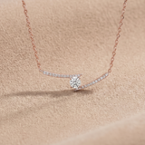 2 CT Round Moissanite Pendant in 9K Gold/925 Silver |WOKE