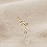 2 CT Round and Pear Earrings in 925 Silver/9K Gold