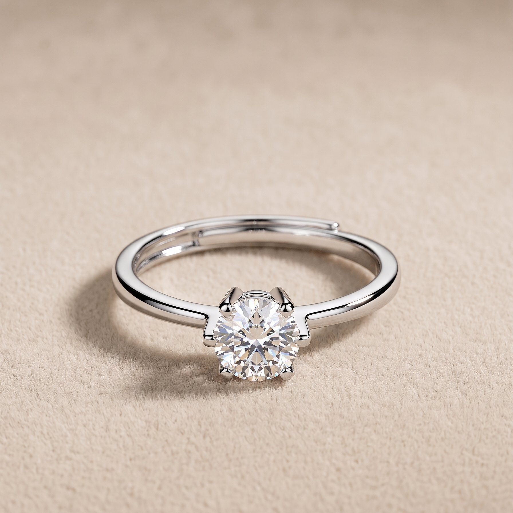 0.5 CT Round Moissanite Ring in 9K Gold/925 Silver |WOKE