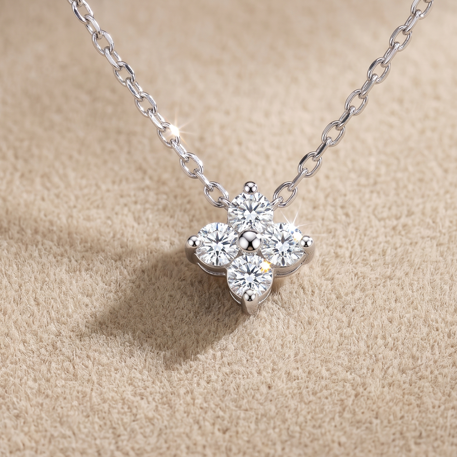 0.18 CT Round Moissanite Pendant in 9K Gold/925 Silver |WOKE