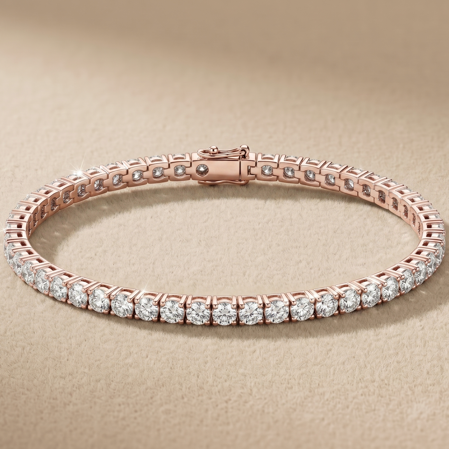 5 CT Round Moissanite  Bracelet in 9K Gold/925 Silver |WOKE