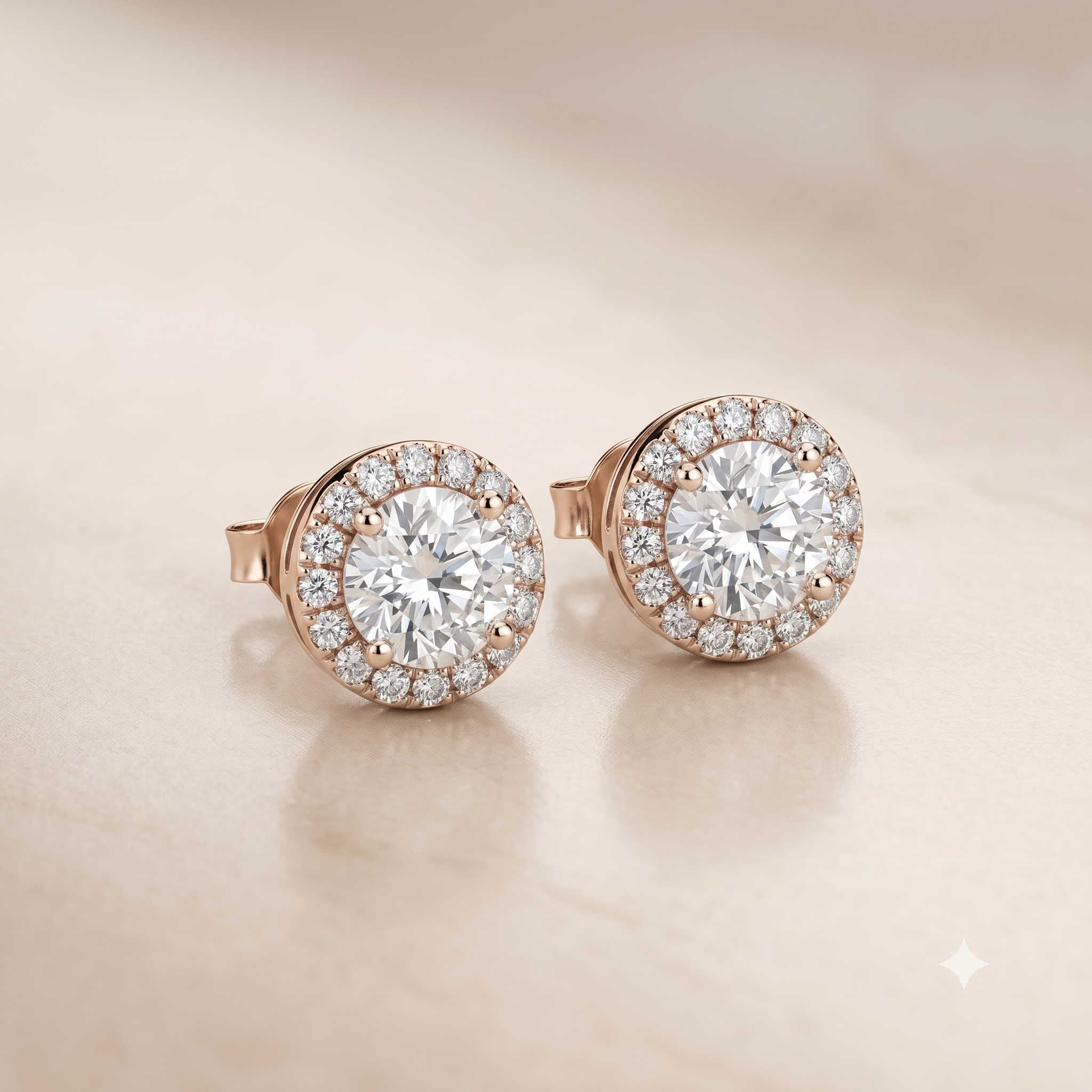 1 CT Round Moissanite Studs in 9K Gold/925 Silver |WOKE