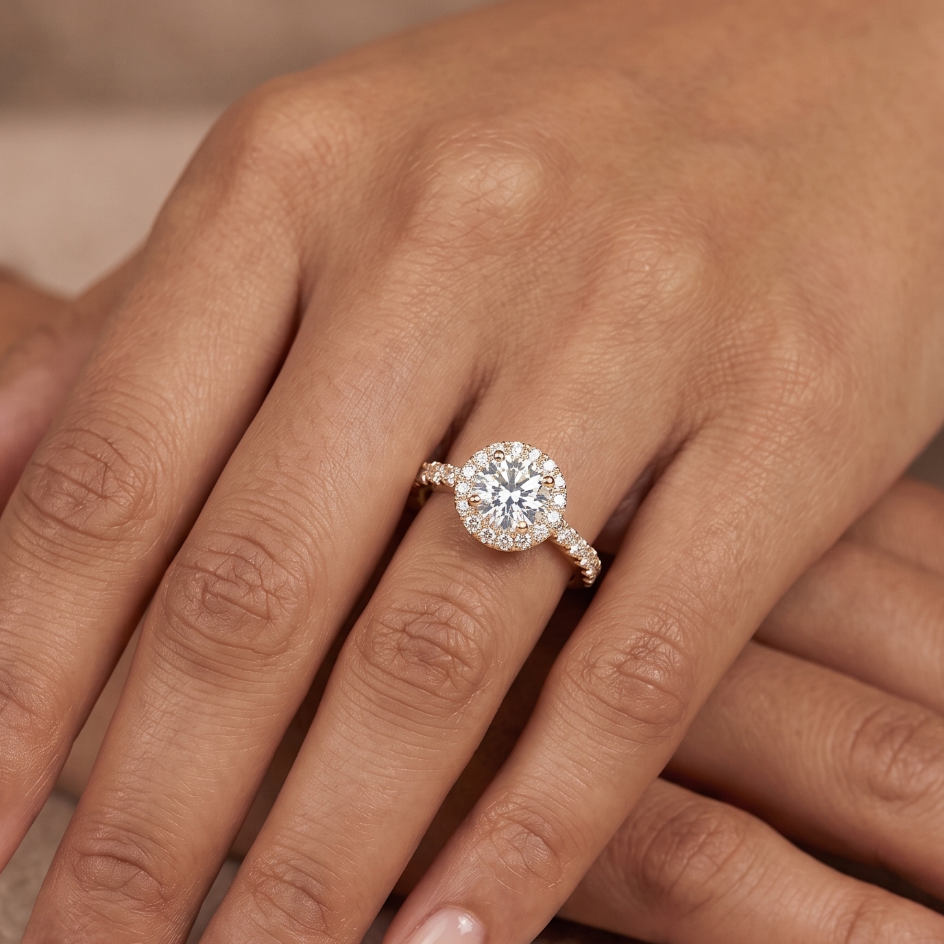 1.36 CT Ring Round Moissanite Ring in 9K Gold/925 Silver |WOKE