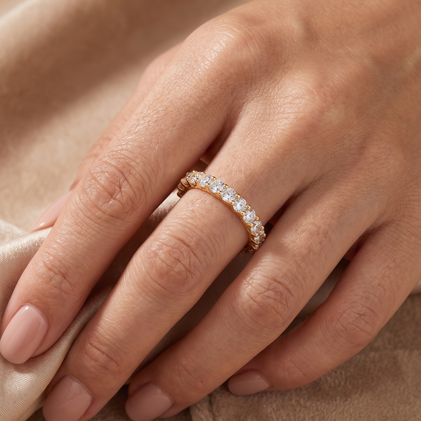 0.84 CT Round Moissanite Ring in 9K Gold/925 Silver |WOKE