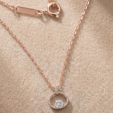 2 CT Round Moissanite Pendant in 9K Gold/925 Silver |WOKE