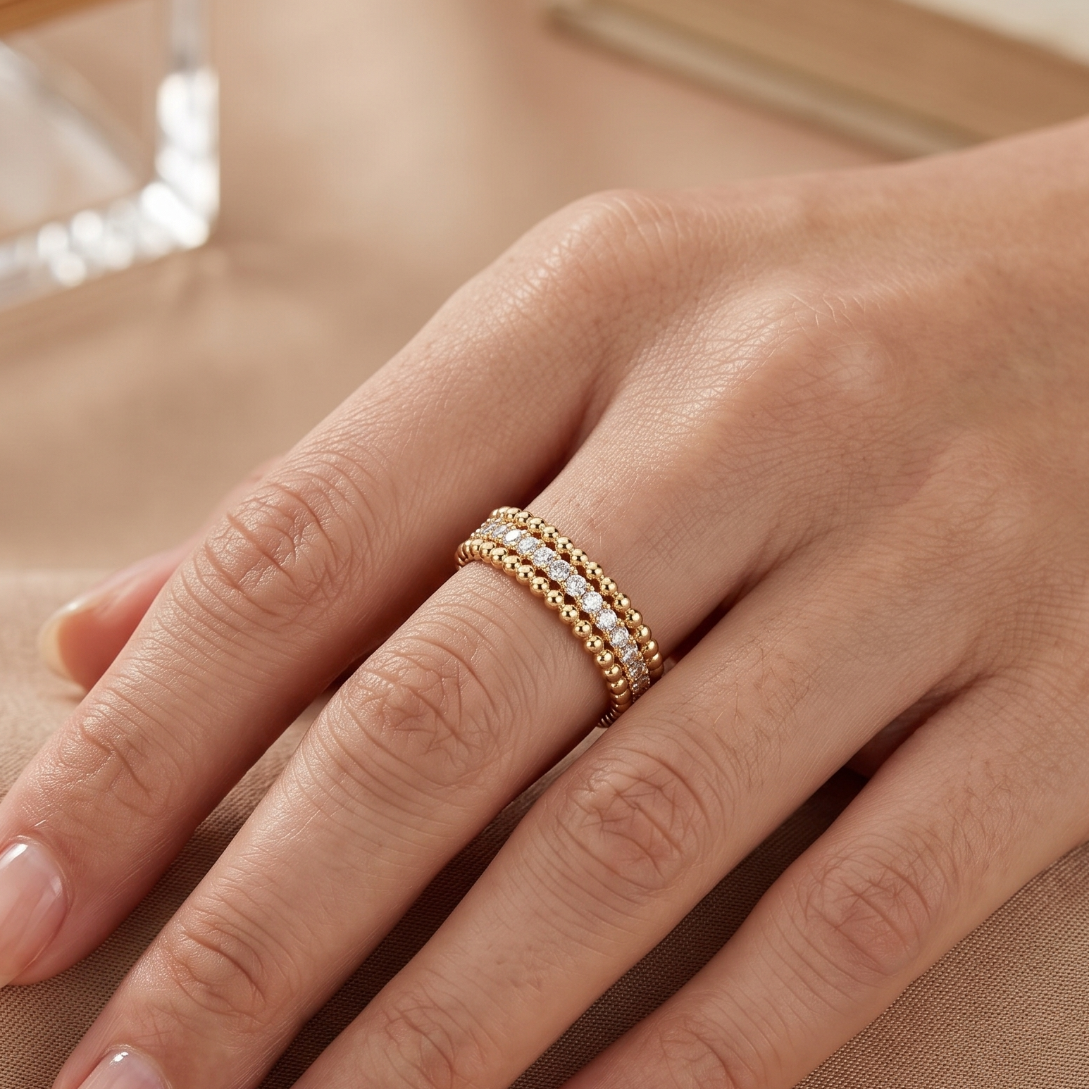 0.525 CT Round Moissanite Ring in 9K Gold/925 Silver |WOKE
