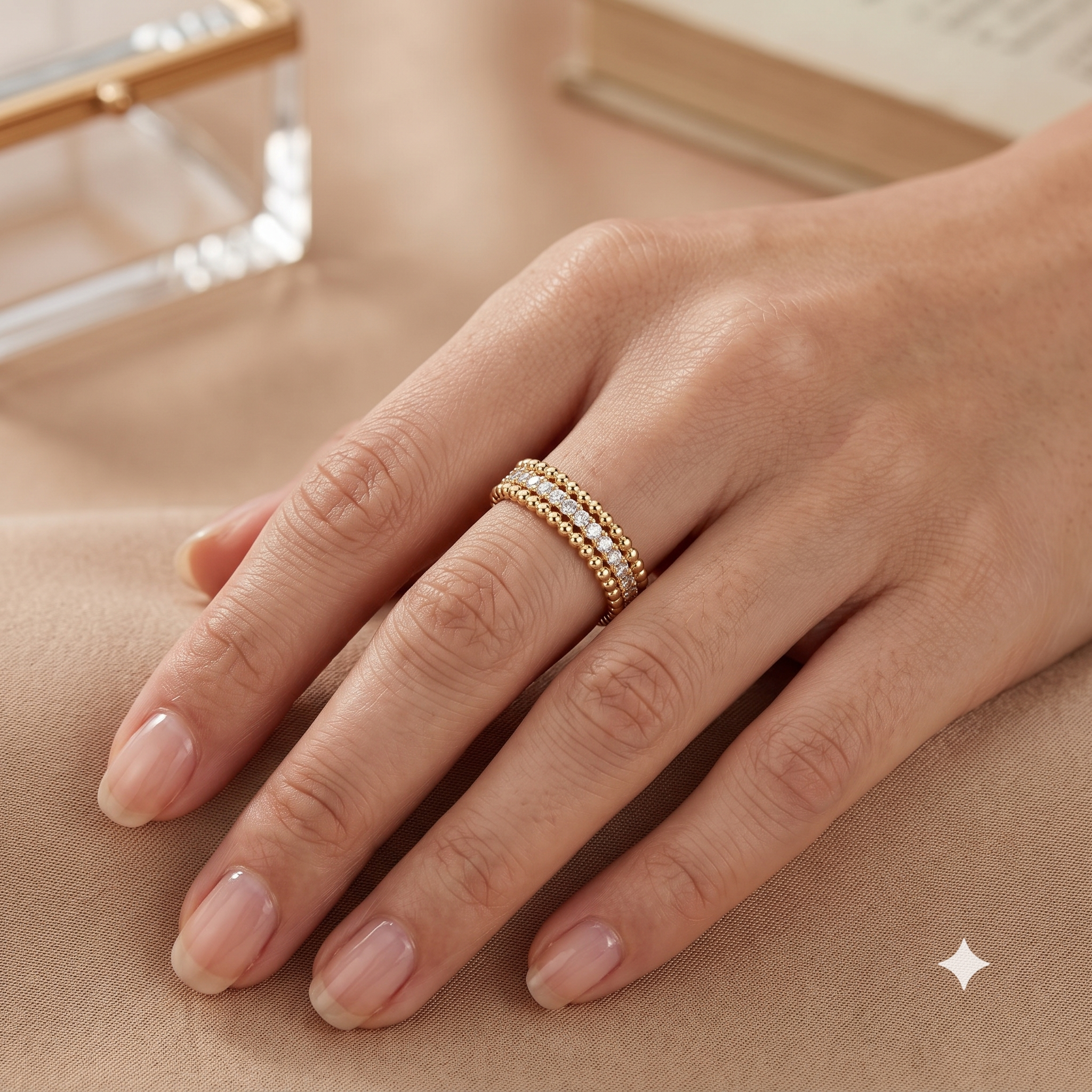 0.525 CT Round Moissanite Ring in 9K Gold/925 Silver |WOKE