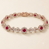 Lab Grown Ruby and Moissanite Bracelet in 925 Silver |WOKE