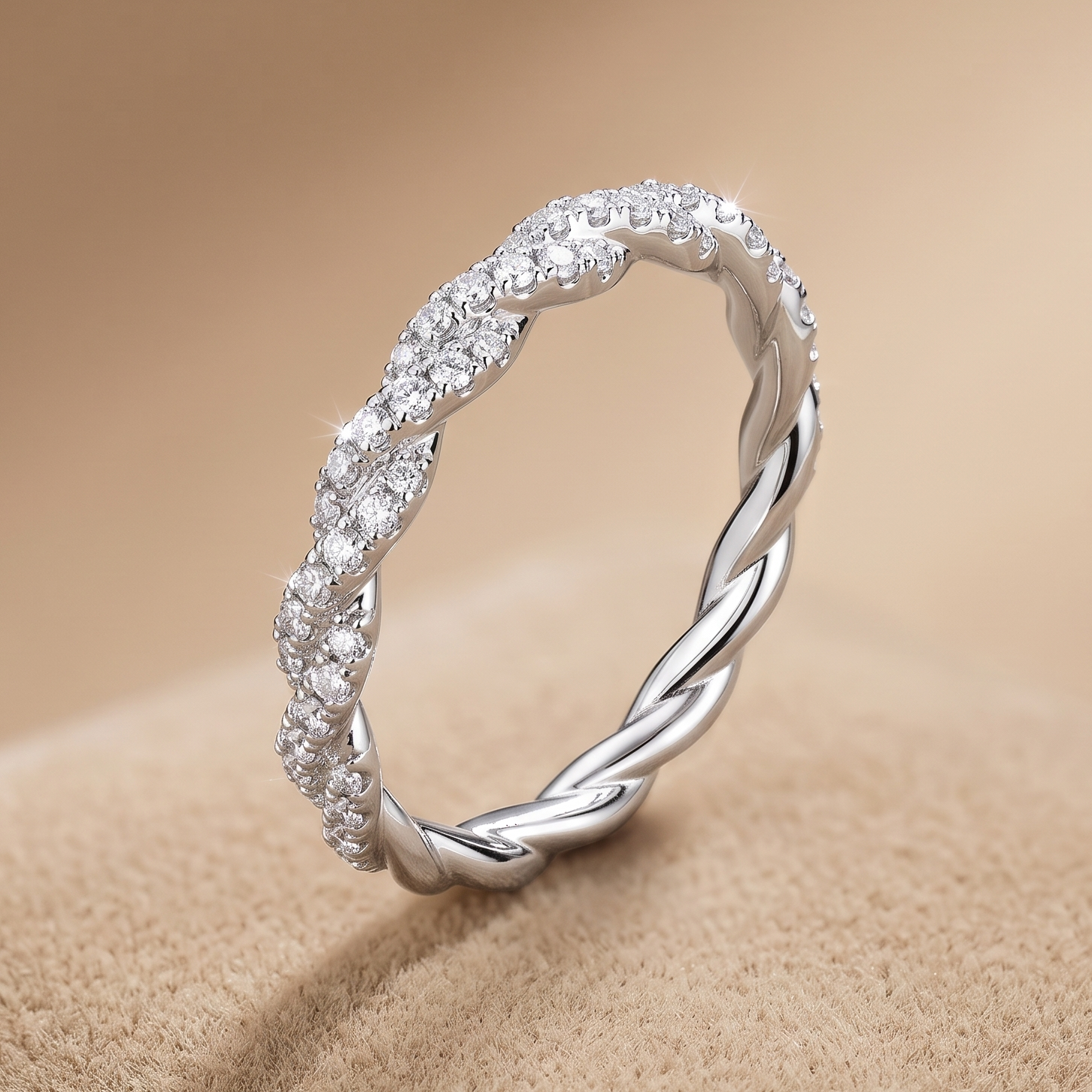 0.245 CT Round Moissanite Ring in 9K Gold/925 Silver