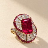 6 CT Lab Grown Ruby Ring in 9K/14K Gold |WOKE